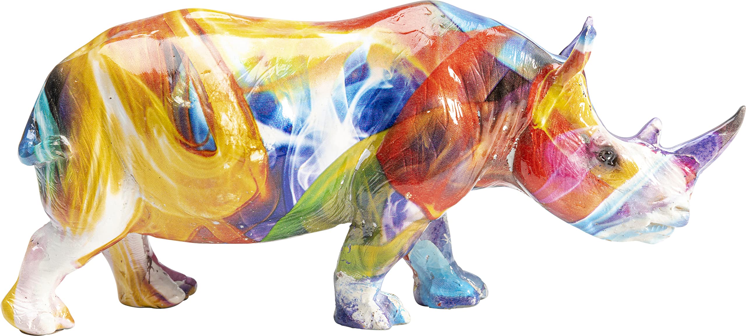 Kare Design Decorative Figure Coloured Rhino, Multi-Colour